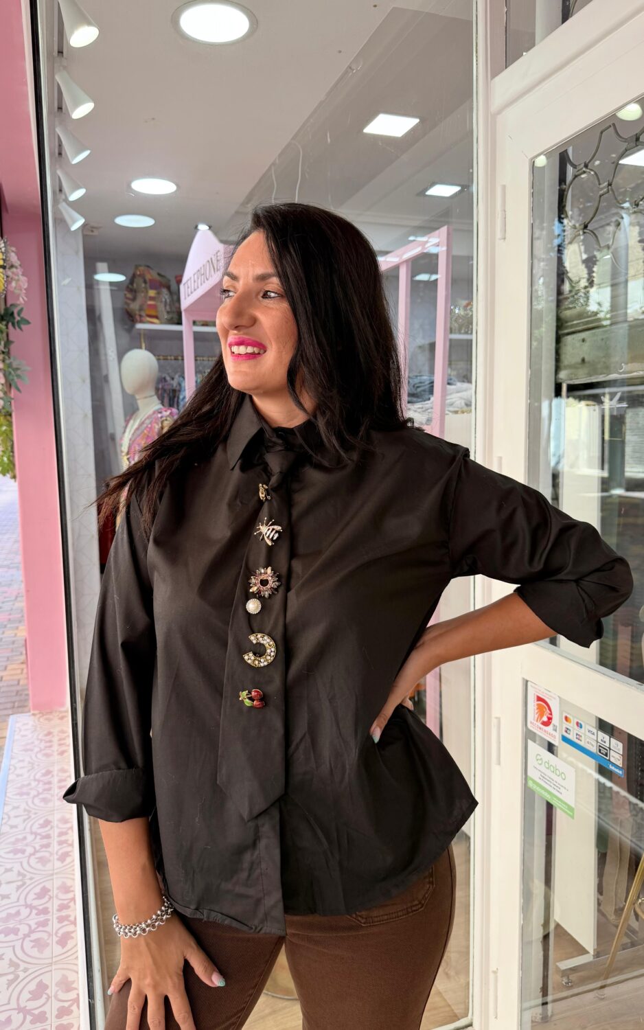 Blusa Corbata Negra - Imagen 2