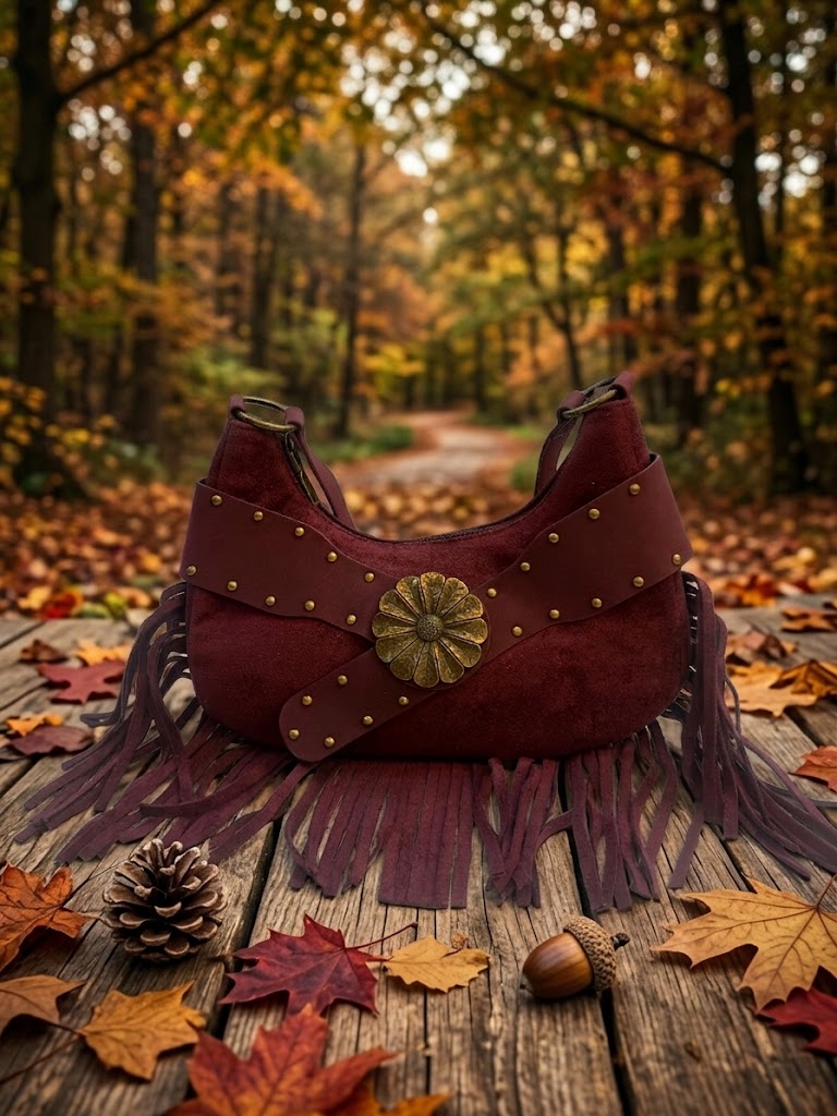 Bolso Flecos Burdeos
