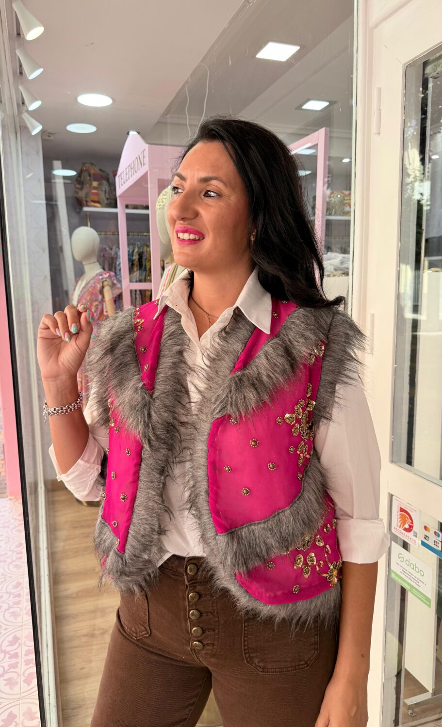 Chaleco India Fucsia