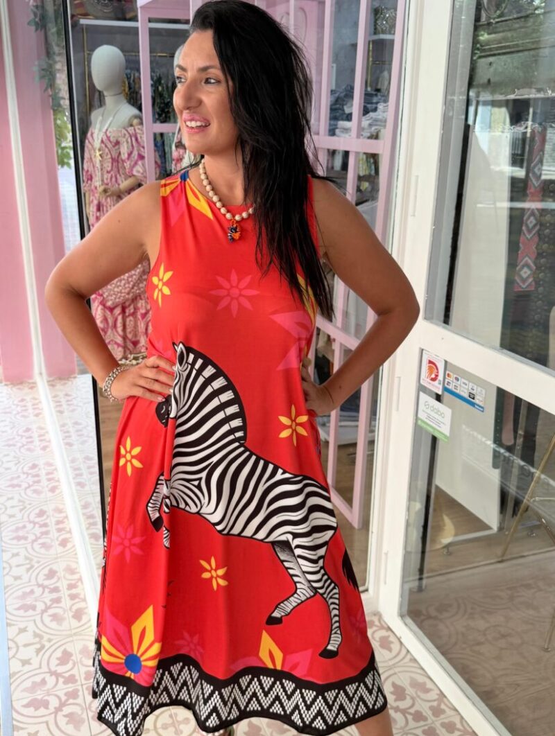 Alternative view of Vestido Cebra Rojo