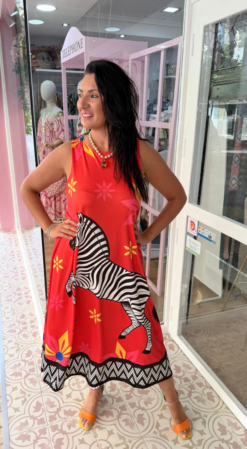Vestido Cebra Rojo - Imagen 2
