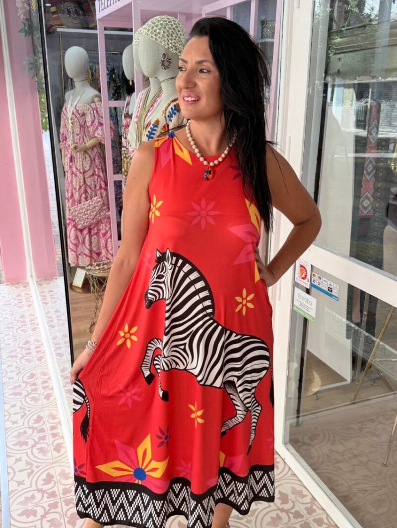 Vestido Cebra Rojo