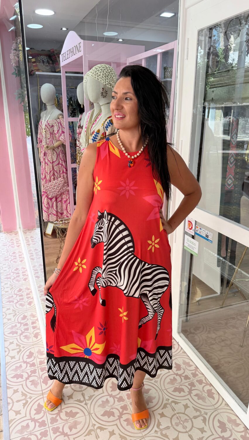 Vestido Cebra Rojo