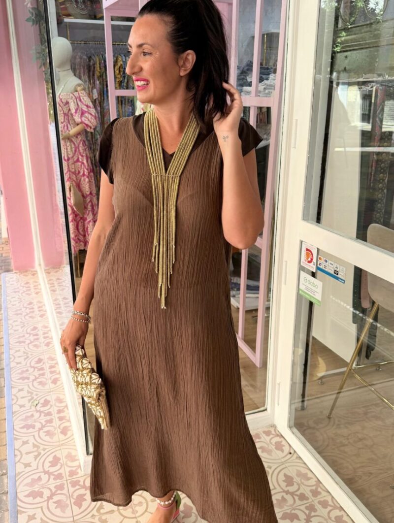 Vestido Salma Marrón Chocolate