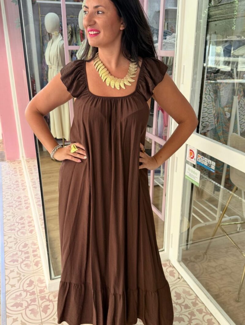 Alternative view of Vestido Sofía Marrón Chocolate