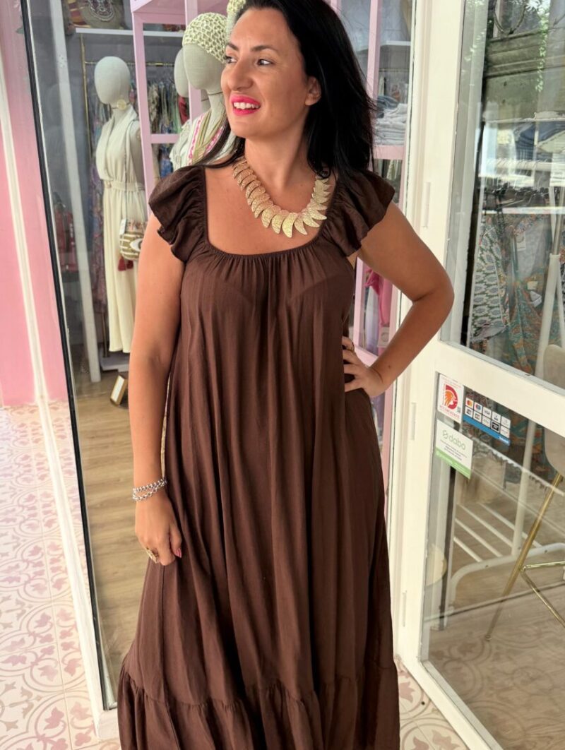 Vestido Sofía Marrón Chocolate