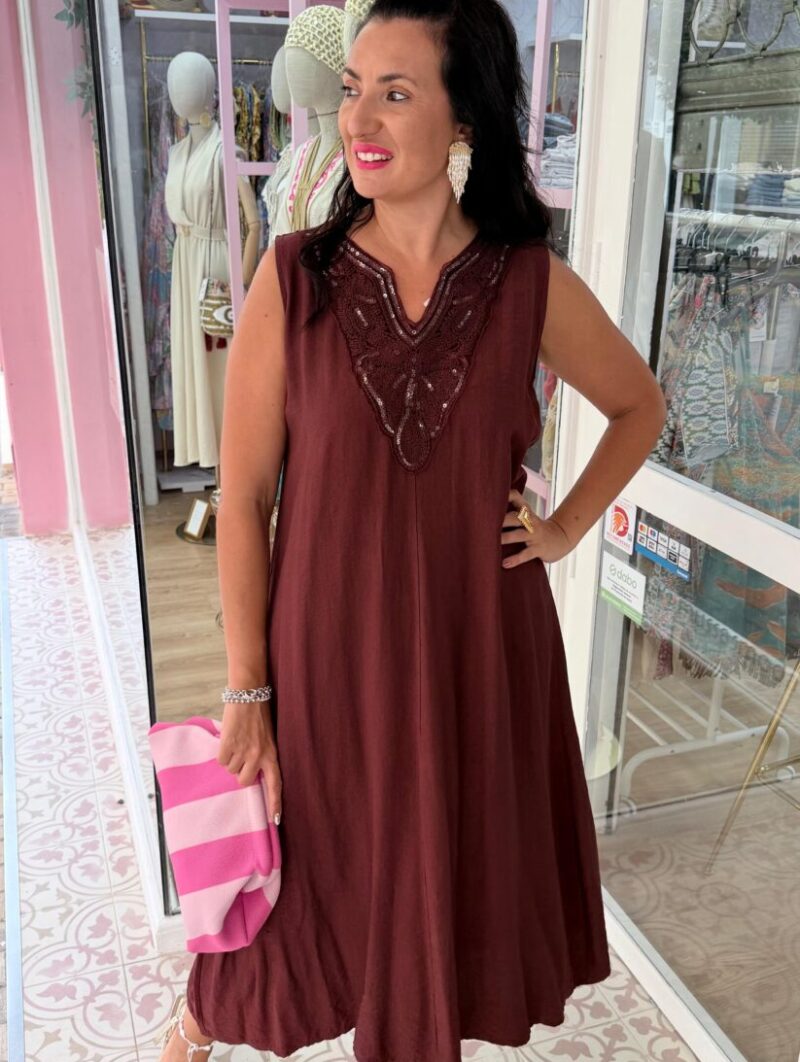Alternative view of Vestido Suerte Burdeos