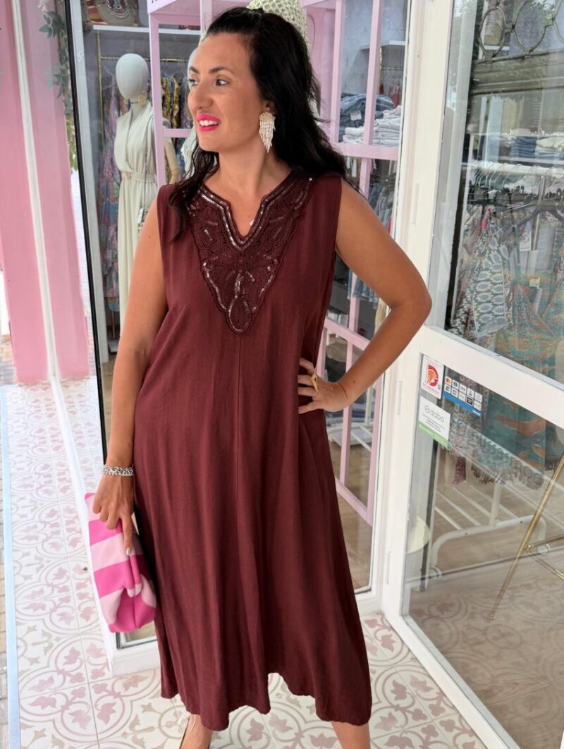 Vestido Suerte Burdeos