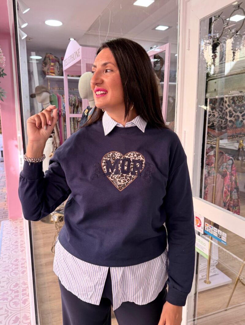 Sudadera Amor Azul Marino