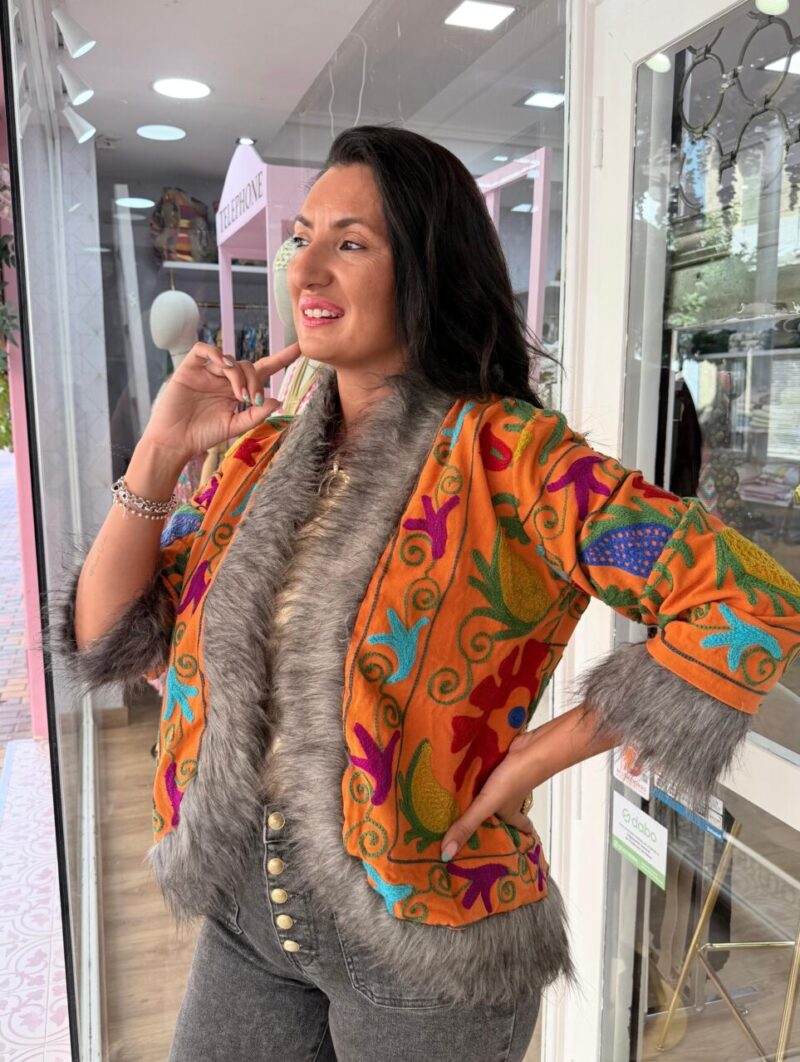 Alternative view of Chaqueta India Naranja 1