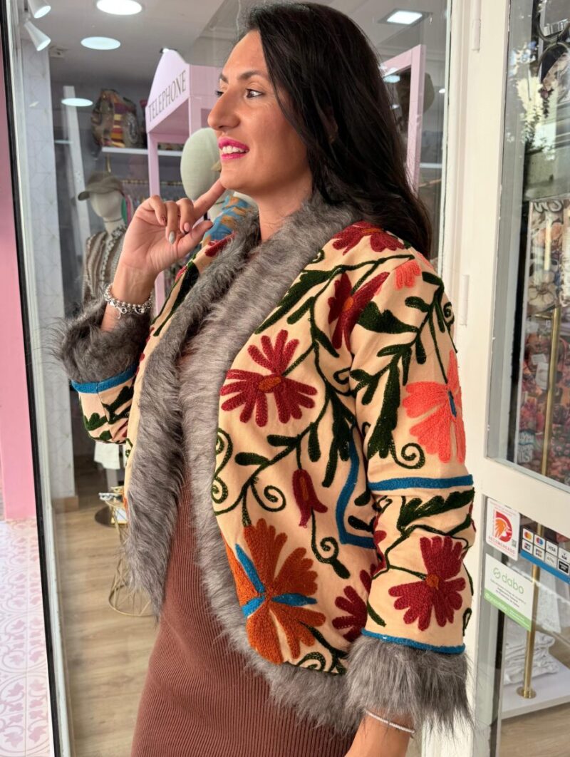 Alternative view of Chaqueta India Crema