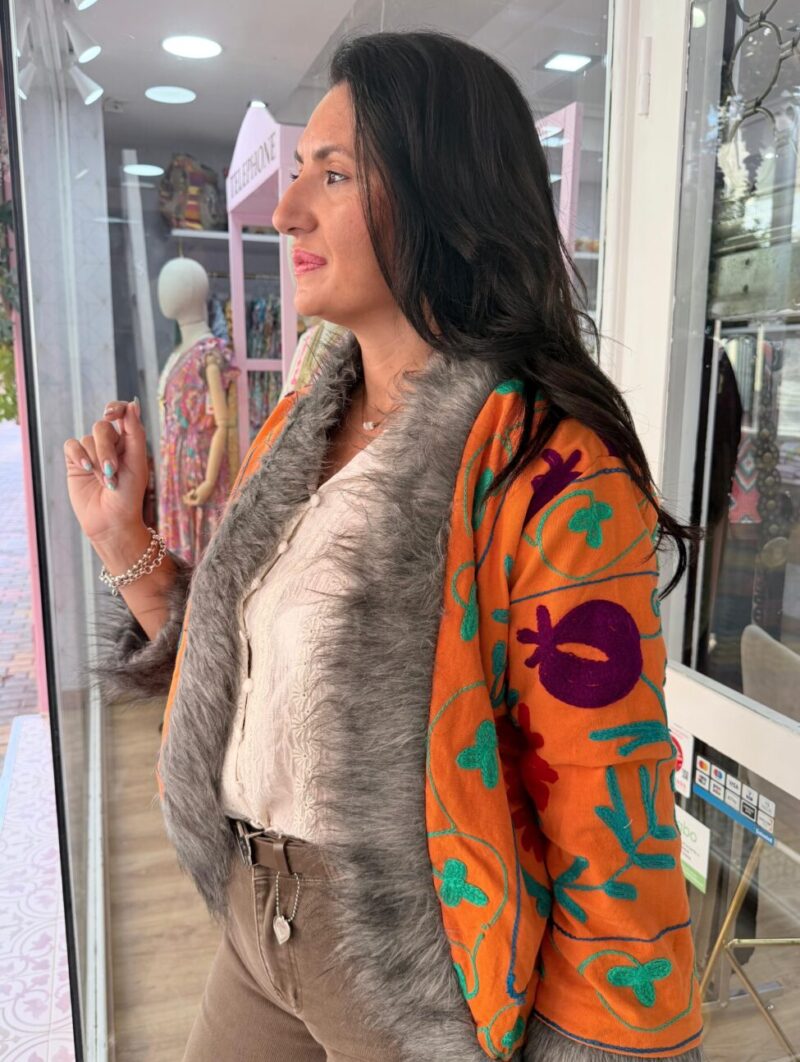 Alternative view of Chaqueta India Naranja 2