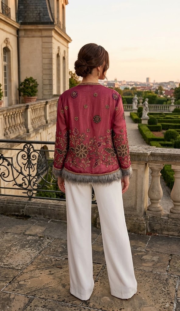 Alternative view of Chaqueta Jaipur Magenta