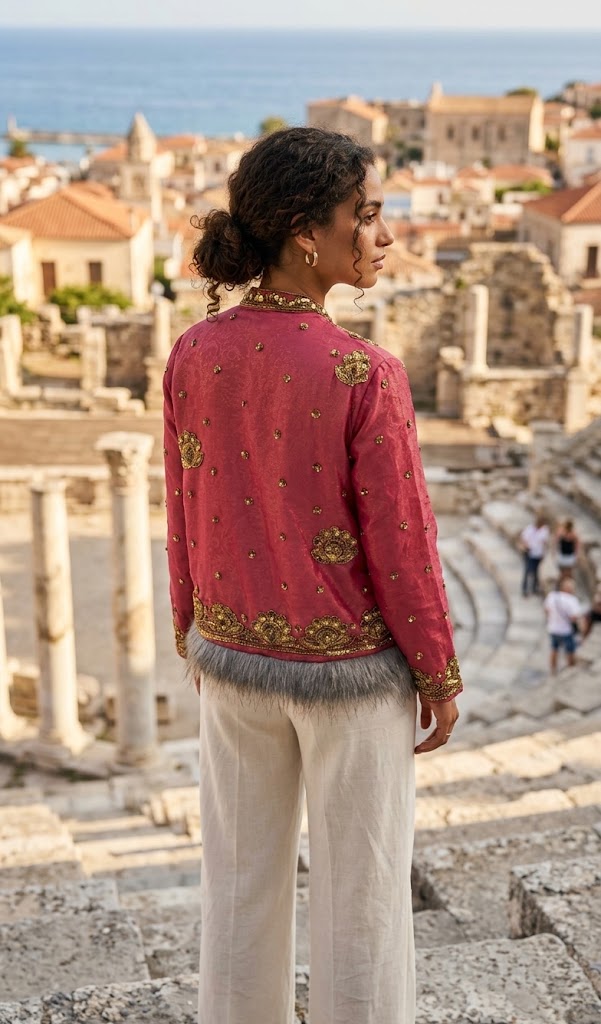 Alternative view of Chaqueta Jaipur Rosa