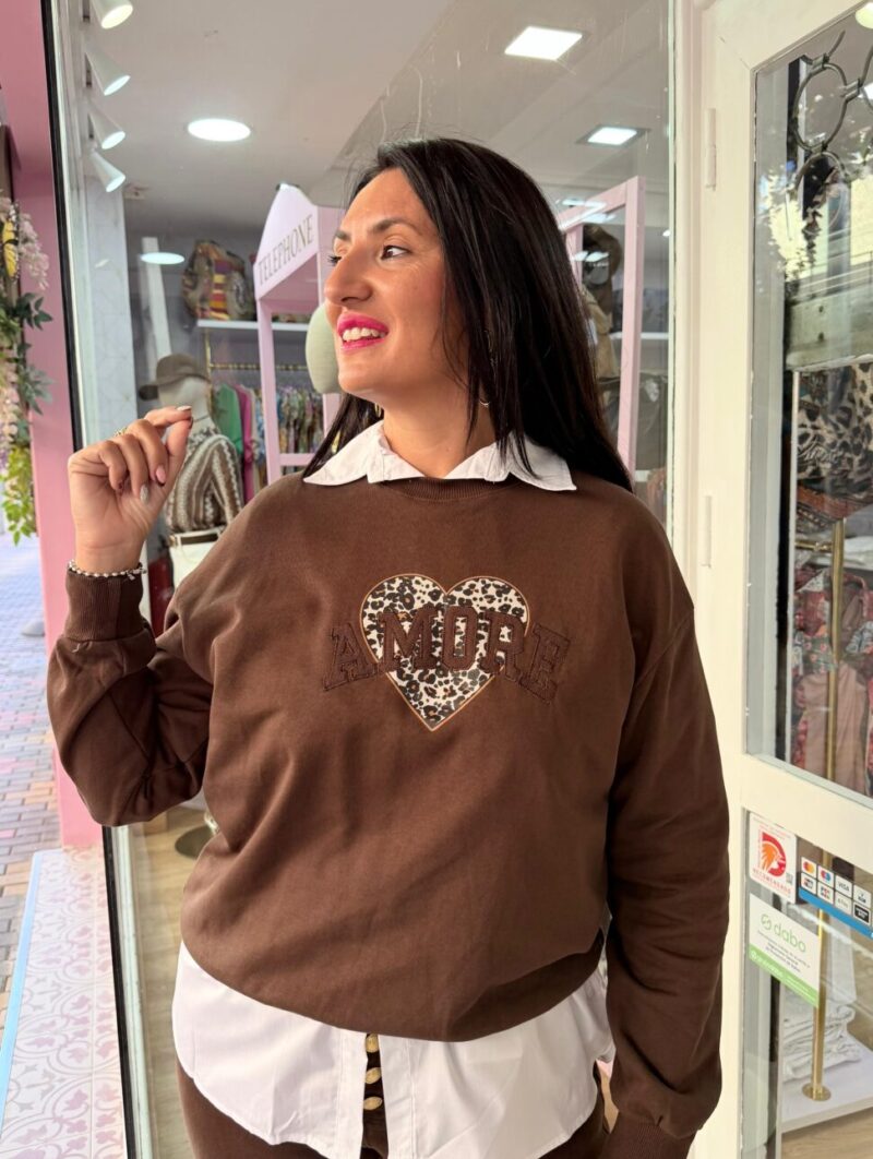 Sudadera Amor Marrón Chocolate