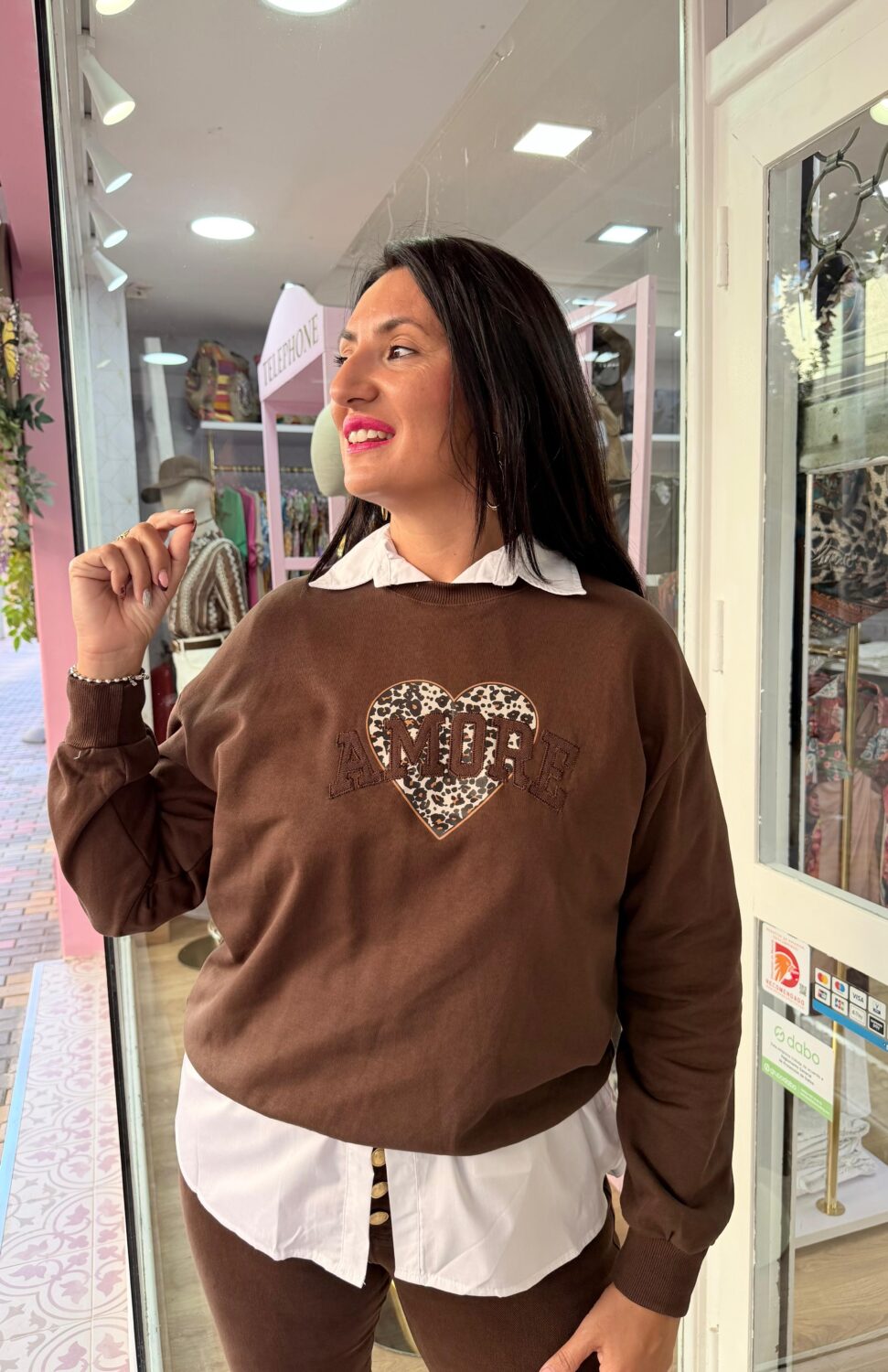 Sudadera Amor Marrón Chocolate