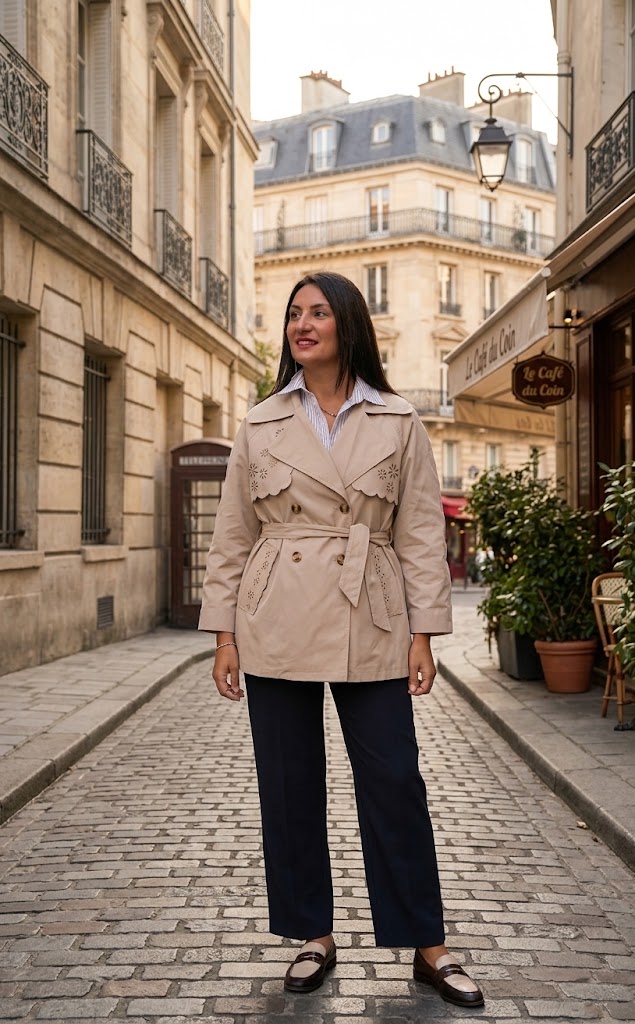 Alternative view of Gabardina Gante Beige