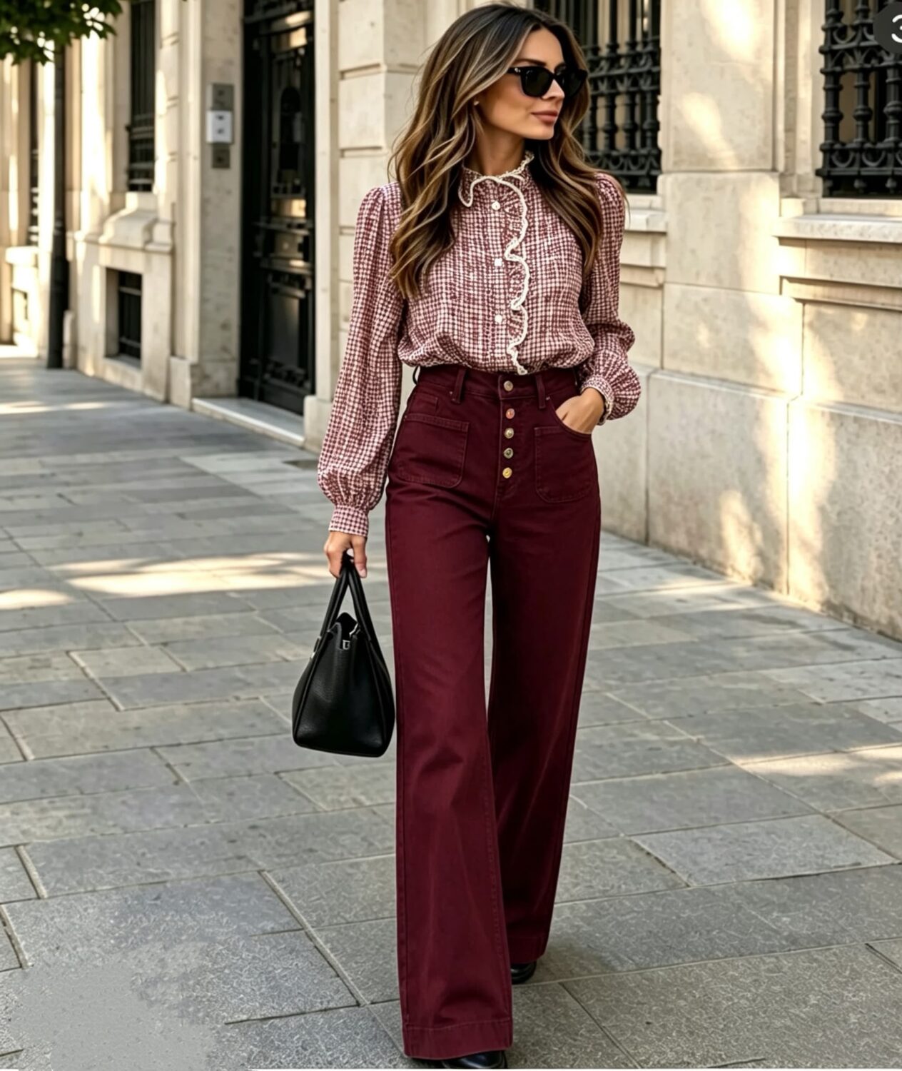 Pantalón Reyna New Burdeos