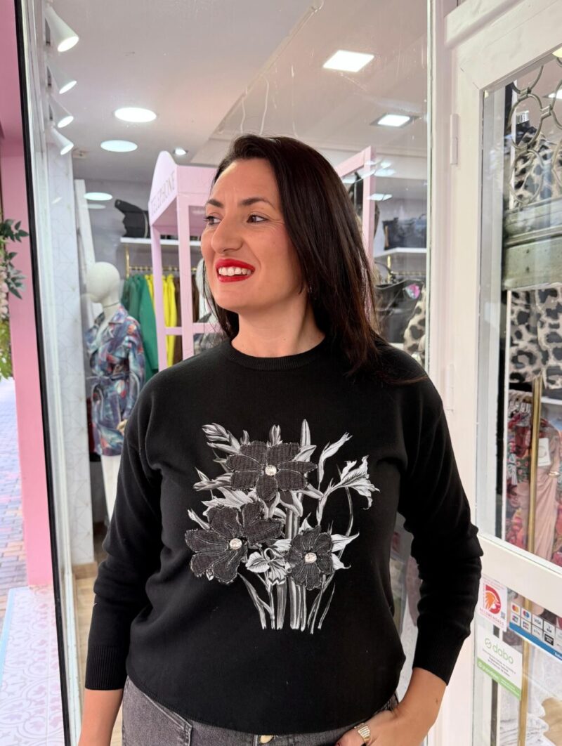 Jersey Flores Negro