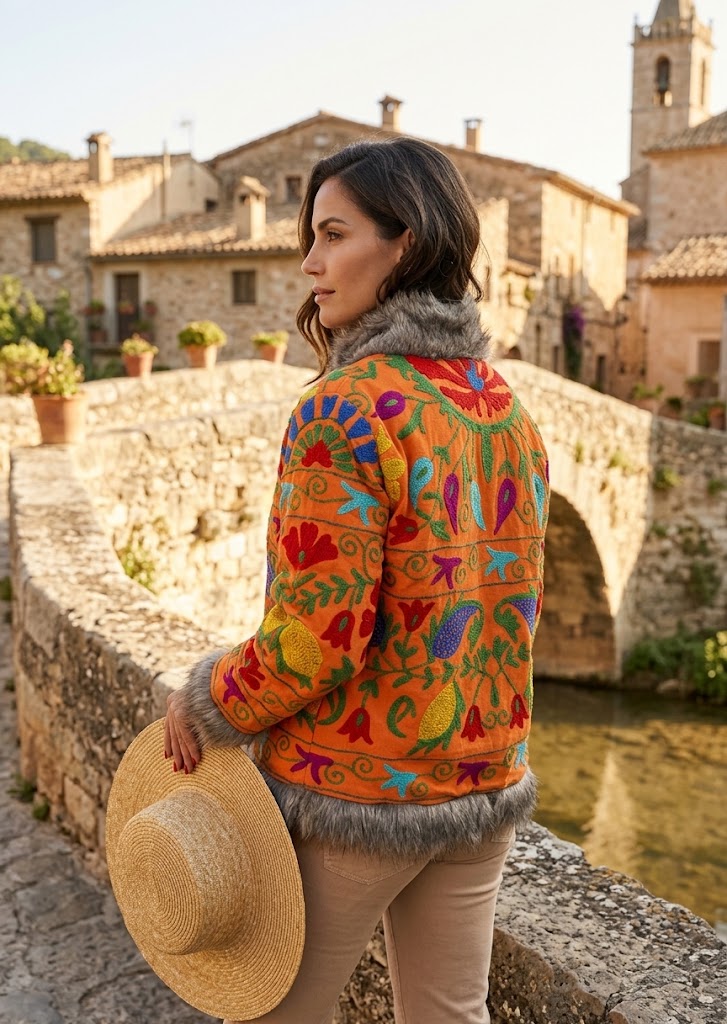 Alternative view of Chaqueta India Naranja