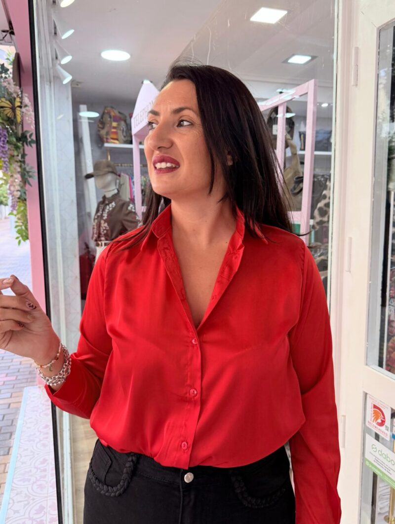 Blusa Satén Roja