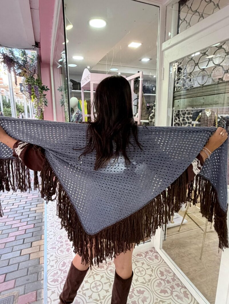 Poncho Flecos Azul
