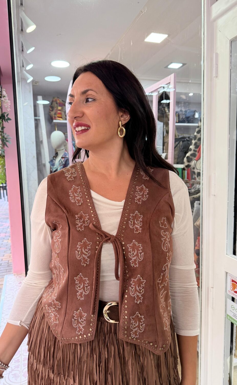 Chaleco Priscila Marrón