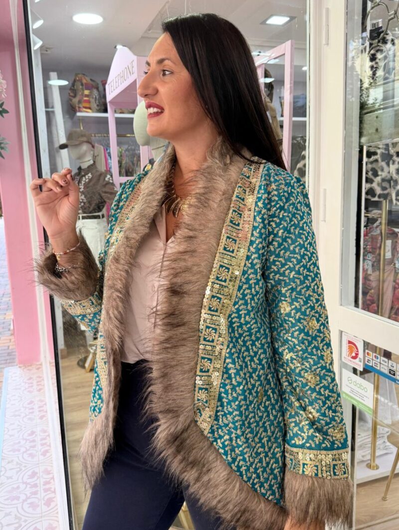 Chaqueta Jaipur Dorado-Azul