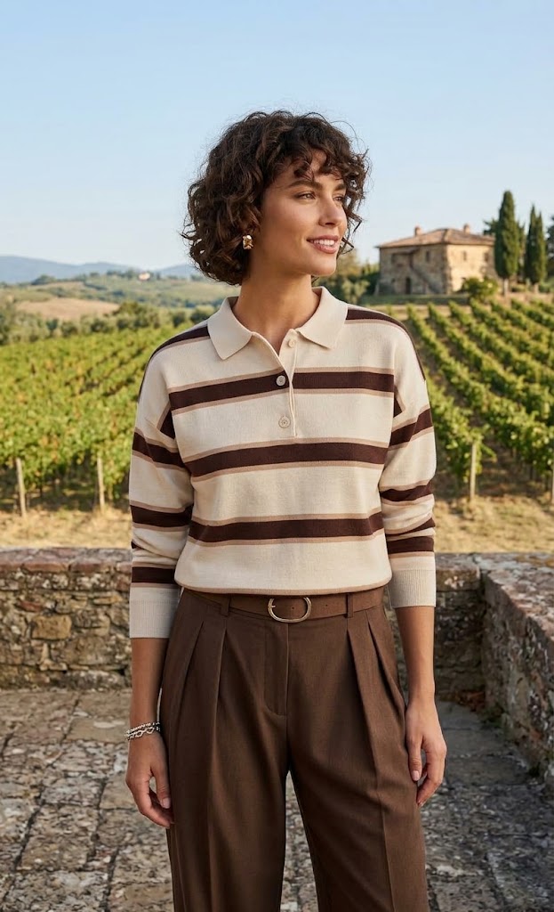 Alternative view of Jersey Polo Beige